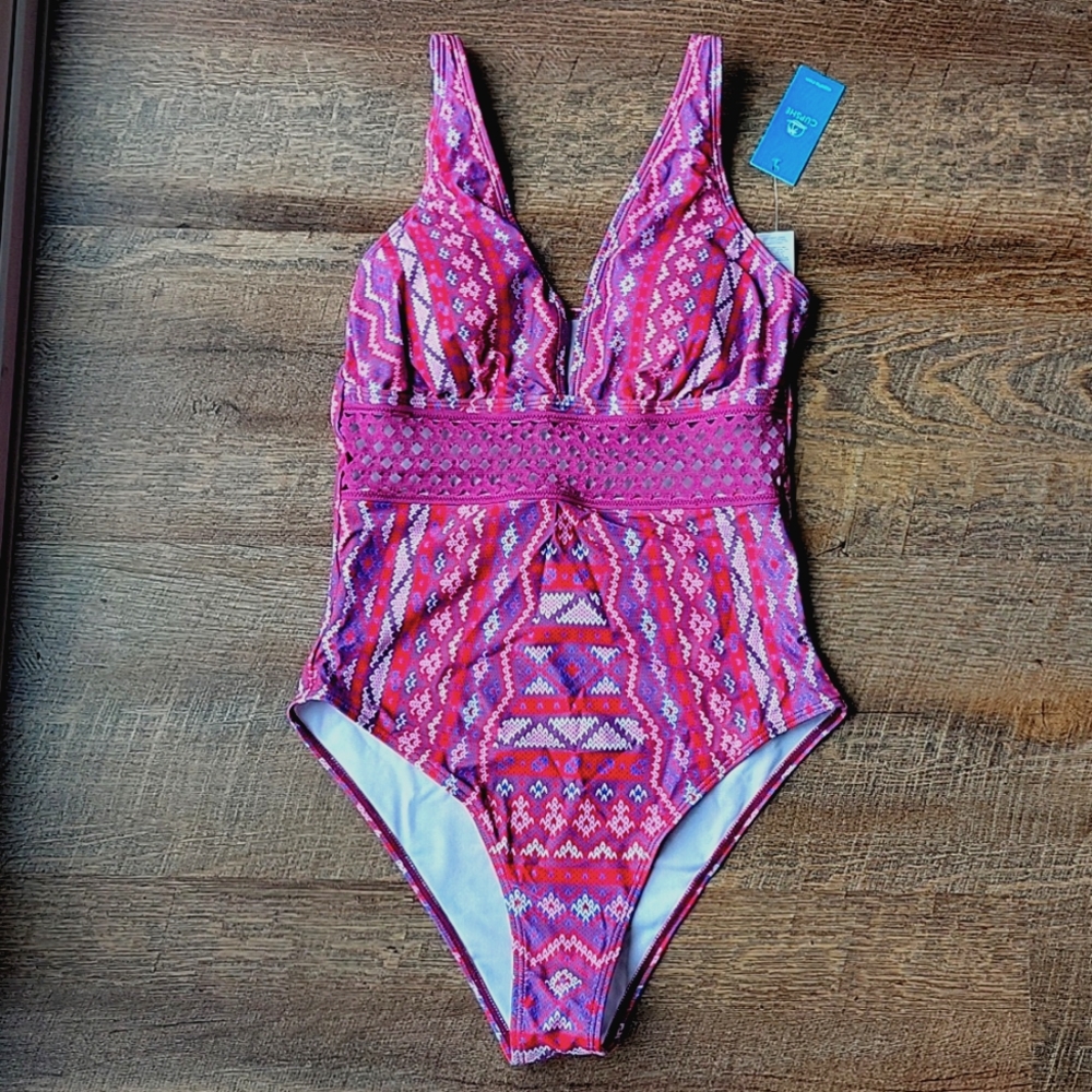 Cupshe Vivid Geometry One piece swim suit